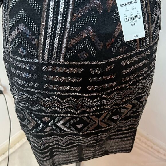 Express Beaded & Sequin Mini Dress. NWT Size S - Picture 2 of 9